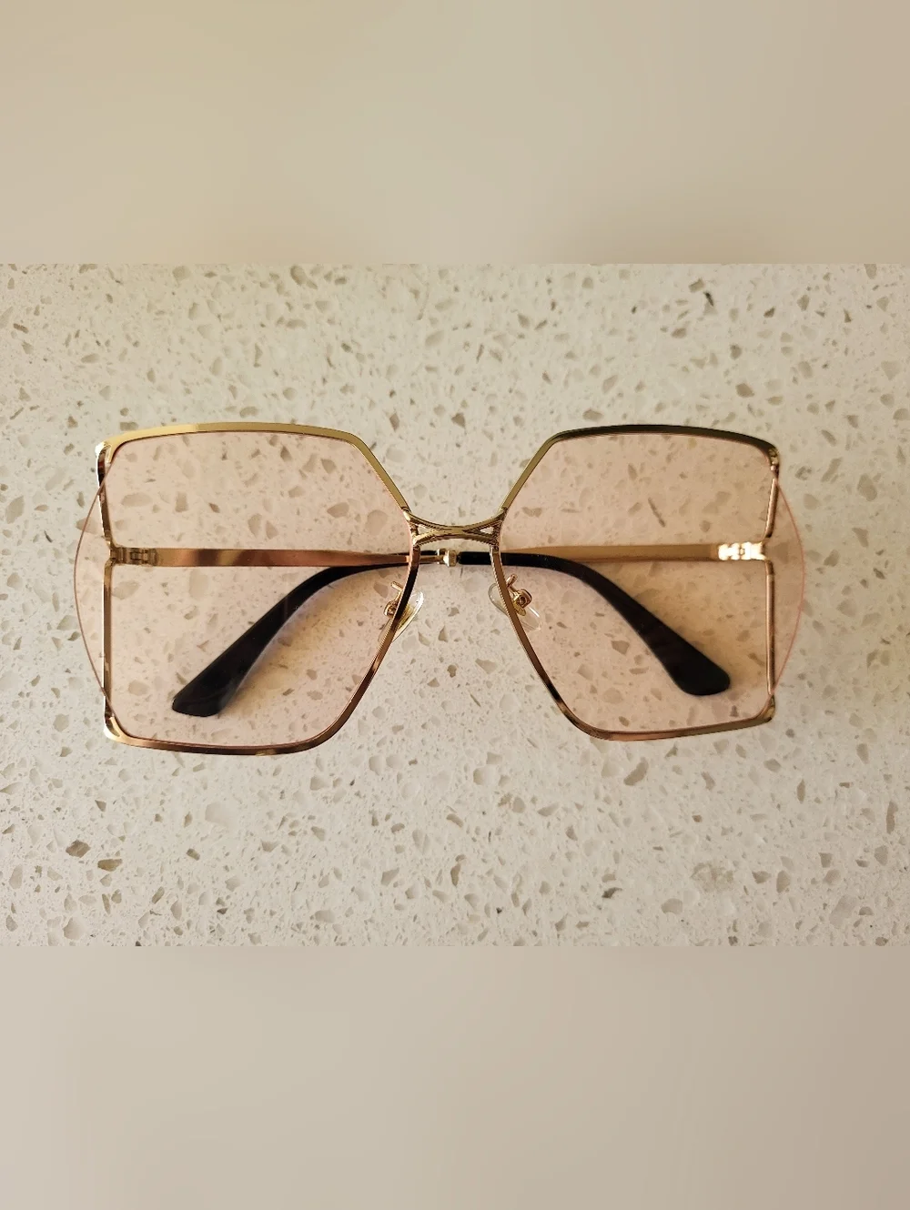 Oversized Square Sunglasses Hollow Lens Vintage Inspired